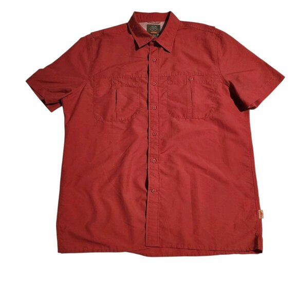 St. John's Bay Outdoor Shirt No Fly Zone Insect Repellent Vented Red Large NEW - Picture 1 of 10